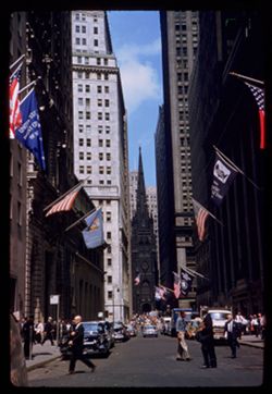 View west on Wall Street
