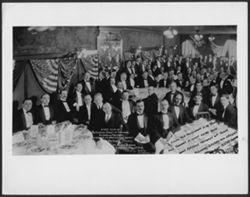 Group photograph of attendees at a dinner given by the American Society of Composers, Authors and Publishers (ASCAP).