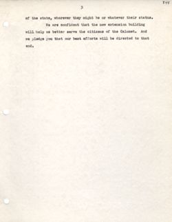 "Remarks at a Dinner at Phil Shmidt's Fish House on the Occasion of a Meeting of the Board of Trustees and the Opening of the New Extension Building" -Hammond Dec. 17, 1939