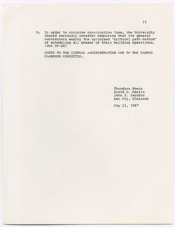 47: Report of Section Committee on Physical Plant and Traffic, ca. 06 June 1967