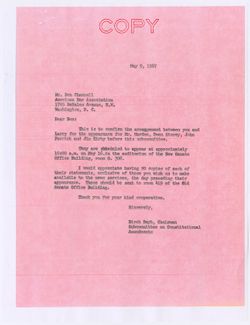 Hearings - Correspondence - Witnesses, May 1967
