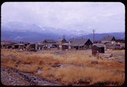Mill workers' shacks in Stringtown, south of Leadville. Colorado's Mt. Massive in background.