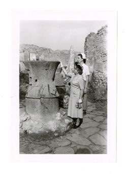 Peggy Howard and companion in Italian ruins