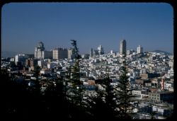 Nob Hill seen from Telegraph Hill on fine clear morning in May San Fransisco