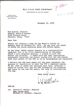 Letter from A. R. Whale to Tom Arnold, October 30, 1979