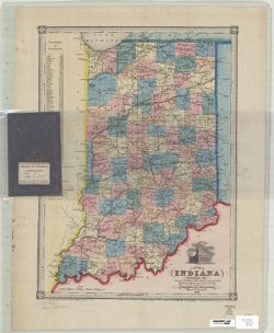 A new map of Indiana [cartographic material] : exhibiting the counties, townships, cities, villages, and post offices, rail roads, canals, and common roads.