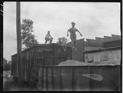 Boys jumping from boxcar, Martinsville