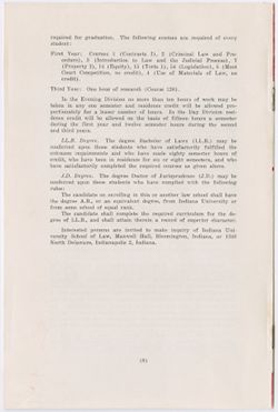 "Indiana University School of Law Announcements 1945" vol. XXXII, no. 10
