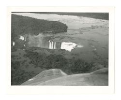 View from plane of waterfall landscape