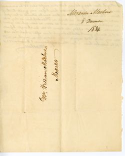 Maclure, Alexander, New Harmony, Ind., 8 Dec 1834 to William Maclure, Mexico., 1834 Dec. 8