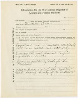 Cook, Prudence - Nurse's assistant, Red Cross copied registration cards