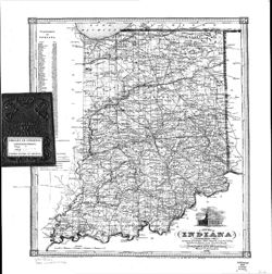 New map of Indiana, exhibiting the counties, townships, cities, villages, and post offices. Railroads, canals, and common roads