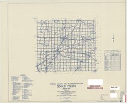 General highway and transportation map of Dekalb County, Indiana
