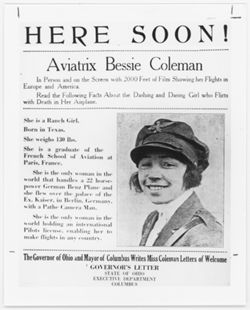 Bessie Coleman advertisement