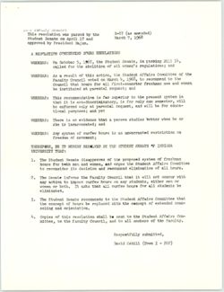 R-67 Resolution Concerning Hours Regulations, 07 March 1968