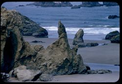 Rocks along beach near Bandon, Oregon
