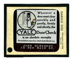 Yale door check, John Schubert, 19 New Main St.