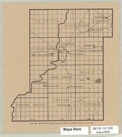 Map of Vigo County, showing oil fields and location of some of the wells