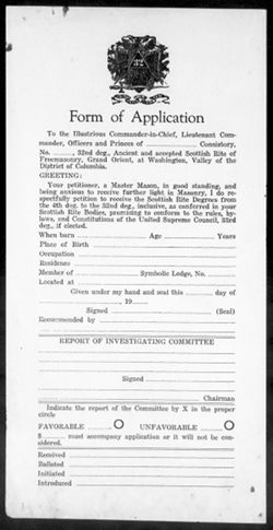 Ancient Free and Accepted Masons : International Orders, 1921-1971 , undated
