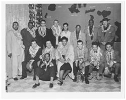 Ella Fitzgerald with Jazz at the Philharmonic musicians in Hawaii