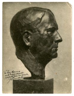 Autographed photograph of a bust of a man