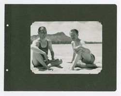 Roy W. Howard and friend on beach