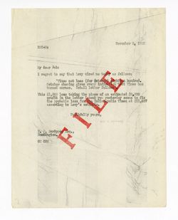 3 November 1922: To: Robert P. Scripps. From: Roy W. Howard.