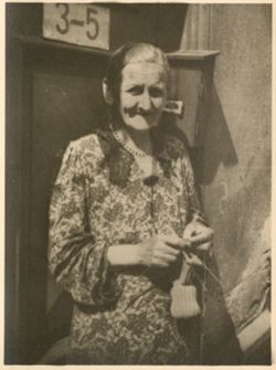 German woman knitting