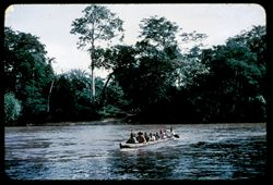 Crossing in a canoe
