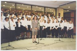 Choir at opening of Peter Davis's Mandela at IUPUI