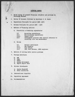 Meeting Agenda and Minutes, 1967 , undated