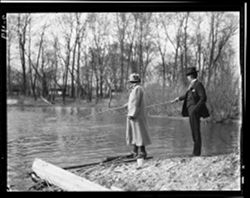 Rev. and Mrs. C.P. Gibbs, fishing, from Franklin