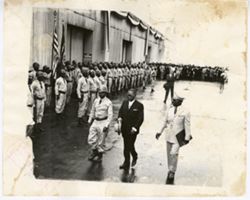 President William V. S. Tubman inspects military men