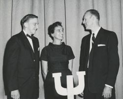 Jack Detzler and others at faculty lunch, IU South Bend, 1958