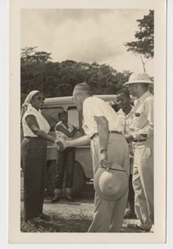 Host greets Mrs. Antoinette Tubman