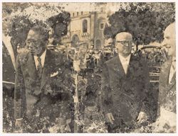 President Tubman and President Giovanni Gronchi exit cars