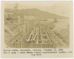 Power House under construction at the harbor works in Monrovia