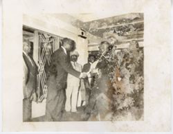 President William V. S. Tubman greets guests as they arrive