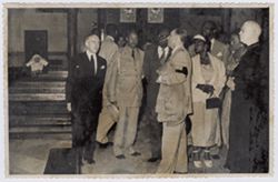 President and Mrs. William V.S. Tubman, General R. A. Brewer, Mrs. Victoria Tolbert, Liberian Ambassador J. Dudley Lawrence tour a church in Seville during the state visit to Spain
