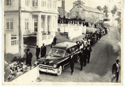Funeral procession leaving church