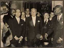 Portrait of dignitaries at reception in honor of President Tubman