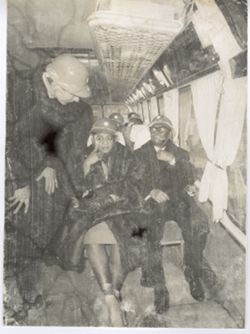 President William V. S. Tubman and Mrs. Tubman seated inside vehicle on construction site