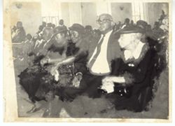 Attendees at funeral service
