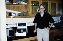 Kirk L. Mecklenburg in IU South Bend laboratory, 1992