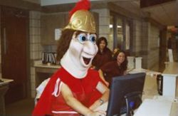 Titan mascot, IU South Bend, 2002