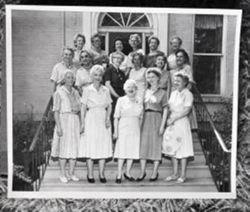 Dr. Margery Carlson and Gladys Mark, Garden Club of Evanston at Grosse Point Lighthouse, 1960