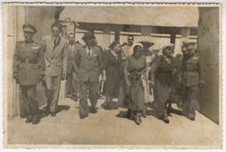 President Tubman walks with his wife and Spanish and Liberian dignitaries