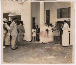 President William V. S. Tubman attends an outdoor religious ceremony