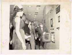 President William V. S. Tubman and other Liberian dignitaries inspect technical equipment on tour of U.S. FBI facilities