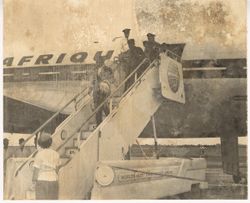 President Tubman and others exiting PanAm flight